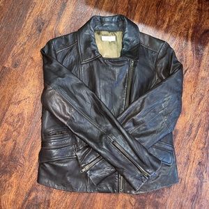 Ann Taylor loft broen leather jacket